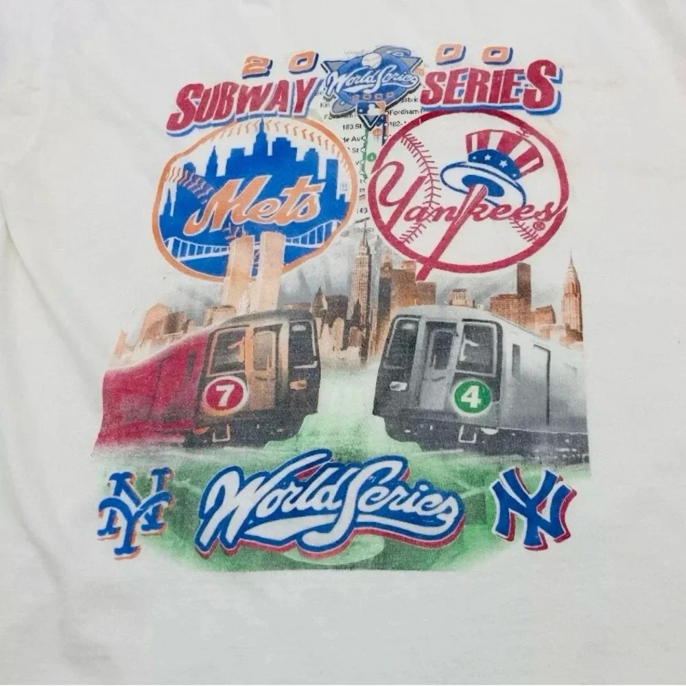 Vintage Subway Series 2000 Single Stitch MLB Baseball Mets Yankees Size XL